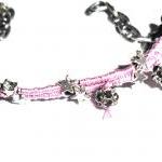 Friendship Bracelet Silk Braid Gunmetal Chain..