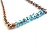 Tiny Blue Horizon Faceted Crystal Beads Bar..