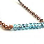Tiny Blue Horizon Faceted Crystal Beads Bar..