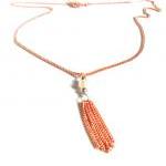 Necklace Dainty Chain Pure Copper Tassel Pearl..