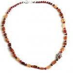 Silk Knotted Necklace Hessonite Red Jade Hamsa..