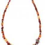 Silk Knotted Necklace Hessonite Red Jade Hamsa..