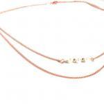 Necklace Double Chain Pure Copper Pearls Sterling..