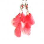 Bohemian Chic Feather Earrings Sterling Silver..