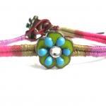 Friendship Bracelet, Leather Woven In Multicolored..