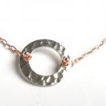Simple Rose Gold Necklace, Sterling Silver..